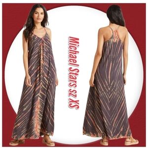 Michael Stars Women's Tie Dye Racer Back Rryan Maxi Flowy Dress